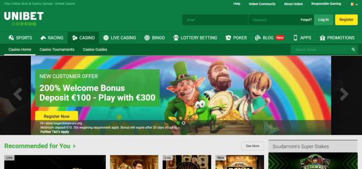 unibet casino bonus IE
